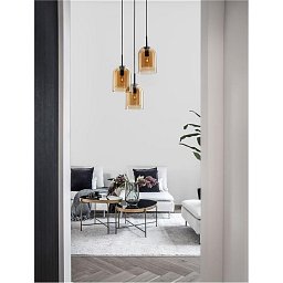 Závěsné svítidlo VELOR dvouvrstvé šampaň sklo černý kabel černá kovová základna E27 3x12W 230V IP20 bez žárovky - NOVA LUCE Obrázek pro produkt Závěsné svítidlo VELOR dvouvrstvé šampaň sklo černý kabel černá kovová základna E27 3x12W 230V IP20 bez žárovky - NOVA LUCE