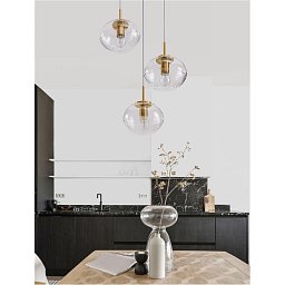 Závěsné svítidlo MAEVE čiré sklo bílý kabel mosazný zlatý kov E27 3x12W 230V IP20 bez žárovky - NOVA LUCE Obrázek pro produkt Závěsné svítidlo MAEVE čiré sklo bílý kabel mosazný zlatý kov E27 3x12W 230V IP20 bez žárovky - NOVA LUCE
