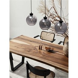 Závěsné svítidlo PALMER kouřové sklo černý kabel černá kovová základna E27 3x12W 230V IP20 bez žárovky - NOVA LUCE Obrázek pro produkt Závěsné svítidlo PALMER kouřové sklo černý kabel černá kovová základna E27 3x12W 230V IP20 bez žárovky - NOVA LUCE