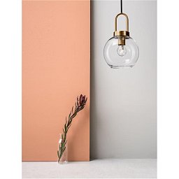 Závěsné svítidlo IRVINE čiré sklo černý kabel mosazný zlatý kov E27 1x12W 230V IP20 bez žárovky - NOVA LUCE Obrázek pro produkt Závěsné svítidlo IRVINE čiré sklo černý kabel mosazný zlatý kov E27 1x12W 230V IP20 bez žárovky - NOVA LUCE