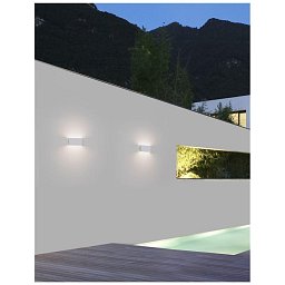 Venkovní nástěnné svítidlo MILE bílý hliník a sklo LED 2x5W 3000K 100-240V 102st. IP54 světlo nahoru a dolů - NOVA LUCE Obrázek pro produkt Venkovní nástěnné svítidlo MILE bílý hliník a sklo LED 2x5W 3000K 100-240V 102st. IP54 světlo nahoru a dolů - NOVA LUCE