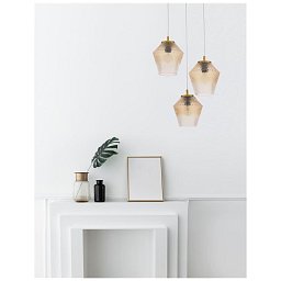 Závěsné svítidlo MAGIO sklo barvy koňak mosazný zlatý kov E27 3x12W 230V IP20 bez žárovky - NOVA LUCE Obrázek pro produkt Závěsné svítidlo MAGIO sklo barvy koňak mosazný zlatý kov E27 3x12W 230V IP20 bez žárovky - NOVA LUCE