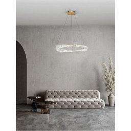 Závěsné svítidlo AURELIA zlatý kov a křišťál LED 45W 230V 3500K IP20 stmívatelné - NOVA LUCE Obrázek pro produkt Závěsné svítidlo AURELIA zlatý kov a křišťál LED 45W 230V 3500K IP20 stmívatelné - NOVA LUCE