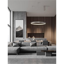 Závěsné svítidlo PERRINE šampaň stříbrný hliník a akryl LED 42W 230V 3000K IP20 stmívatelné - NOVA LUCE Obrázek pro produkt Závěsné svítidlo PERRINE šampaň stříbrný hliník a akryl LED 42W 230V 3000K IP20 stmívatelné - NOVA LUCE