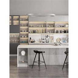 Závěsné svítidlo ELOWEN broušený šampaň stříbrný hliník a silikon LED 100W 3000K stmívatelné - NOVA LUCE Obrázek pro produkt Závěsné svítidlo ELOWEN broušený šampaň stříbrný hliník a silikon LED 100W 3000K stmívatelné - NOVA LUCE