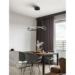 Závěsné svítidlo JINAL LED závěsné svítidlo černý kov, hliník a silikon 3000K 40W IP20 stmívatelné - NOVA LUCE Obrázek pro produkt Závěsné svítidlo JINAL LED závěsné svítidlo černý kov, hliník a silikon 3000K 40W IP20 stmívatelné - NOVA LUCE
