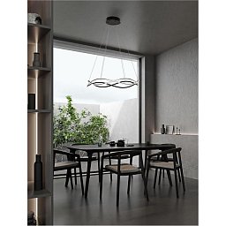 Závěsné svítidlo JINAL LED závěsné svítidlo černý kov, hliník a silikon 3000K 55W IP20 stmívatelné - NOVA LUCE Obrázek pro produkt Závěsné svítidlo JINAL LED závěsné svítidlo černý kov, hliník a silikon 3000K 55W IP20 stmívatelné - NOVA LUCE