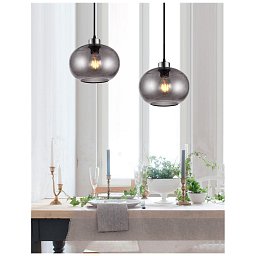 Závěsné svítidlo JADE kouřové foukané sklo a nikl satén kov E27 1x12W IP20 bez žárovky - NOVA LUCE Obrázek pro produkt Závěsné svítidlo JADE kouřové foukané sklo a nikl satén kov E27 1x12W IP20 bez žárovky - NOVA LUCE