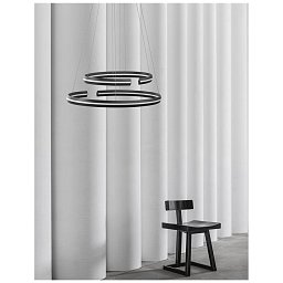 Závěsné svítidlo TORRENTE černý hliník a akryl nastavitelné LED 55W 230V 3000K IP20 stmívatelné - NOVA LUCE Obrázek pro produkt Závěsné svítidlo TORRENTE černý hliník a akryl nastavitelné LED 55W 230V 3000K IP20 stmívatelné - NOVA LUCE