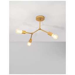 Stropní svítidlo CALISTO mosazný kov E27 3x12W 230V IP20 bez žárovky - NOVA LUCE Obrázek pro produkt Stropní svítidlo CALISTO mosazný kov E27 3x12W 230V IP20 bez žárovky - NOVA LUCE