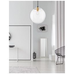 Závěsné svítidlo MIRALE zlatý kov čiré sklo a černý PVC kabel E27 1x12W 230V IP20 bez žárovky - NOVA LUCE Obrázek pro produkt Závěsné svítidlo MIRALE zlatý kov čiré sklo a černý PVC kabel E27 1x12W 230V IP20 bez žárovky - NOVA LUCE