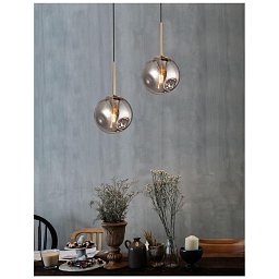 Závěsné svítidlo SPADA zlatý kov a chromové sklo černý PVC kabel E27 1x12W 230V IP20 bez žárovky - NOVA LUCE Obrázek pro produkt Závěsné svítidlo SPADA zlatý kov a chromové sklo černý PVC kabel E27 1x12W 230V IP20 bez žárovky - NOVA LUCE