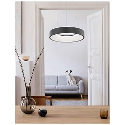 Závěsné svítidlo RANDO THIN černý hliník a akryl LED 30W 230V 3000K IP20 stmívatelné - NOVA LUCE Obrázek pro produkt Závěsné svítidlo RANDO THIN černý hliník a akryl LED 30W 230V 3000K IP20 stmívatelné - NOVA LUCE