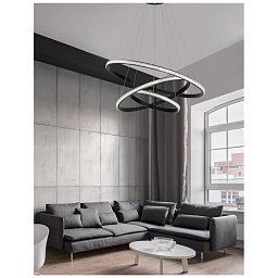 Závěsné svítidlo NAGER černý hliník a akryl LED 62W 230V 3000K IP20 stmívatelné - NOVA LUCE Obrázek pro produkt Závěsné svítidlo NAGER černý hliník a akryl LED 62W 230V 3000K IP20 stmívatelné - NOVA LUCE