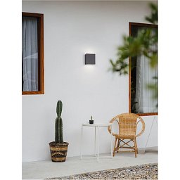 Venkovní nástěnné svítidlo PARRIS antracitový hliník a čiré sklo LED 10.4W 3000K 220-240V 266st. IP65 světlo nahoru a dolů - NOVA LUCE Obrázek pro produkt Venkovní nástěnné svítidlo PARRIS antracitový hliník a čiré sklo LED 10.4W 3000K 220-240V 266st. IP65 světlo nahoru a dolů - NOVA LUCE