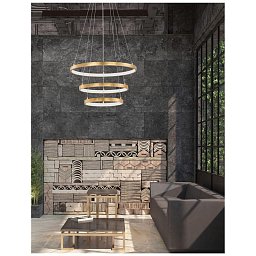 Závěsné svítidlo LEON plátkovaný zlatý hliník a akryl nastavitelné LED 83W 230V 3000K IP20 stmívatelné - NOVA LUCE Obrázek pro produkt Závěsné svítidlo LEON plátkovaný zlatý hliník a akryl nastavitelné LED 83W 230V 3000K IP20 stmívatelné - NOVA LUCE