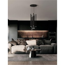 Závěsné svítidlo DANDIA černý hliník LED závěsné svítidlo 60W 3000K stmívatelné - NOVA LUCE Obrázek pro produkt Závěsné svítidlo DANDIA černý hliník LED závěsné svítidlo 60W 3000K stmívatelné - NOVA LUCE