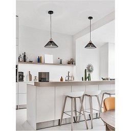 Závěsné svítidlo IAN matný černý kov přírodní dřevo E27 1x12W 230V bez žárovky IP20 - NOVA LUCE Obrázek pro produkt Závěsné svítidlo IAN matný černý kov přírodní dřevo E27 1x12W 230V bez žárovky IP20 - NOVA LUCE