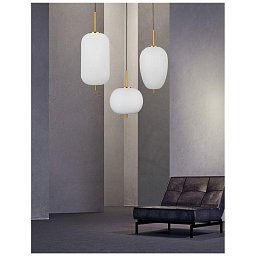 Závěsné svítidlo LATO opálové sklo antický mosazný kov černý kabel E27 1x12W 230V IP20 bez žárovky - NOVA LUCE Obrázek pro produkt Závěsné svítidlo LATO opálové sklo antický mosazný kov černý kabel E27 1x12W 230V IP20 bez žárovky - NOVA LUCE