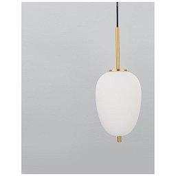 Závěsné svítidlo LATO opálové sklo antický mosazný kov černý kabel E14 1x5W 230V IP20 bez žárovky - NOVA LUCE Obrázek pro produkt Závěsné svítidlo LATO opálové sklo antický mosazný kov černý kabel E14 1x5W 230V IP20 bez žárovky - NOVA LUCE