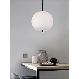 AKCE - Závěsné svítidlo LATO černý kov a opálové sklo E27 1x12W 230V IP20 bez žárovky - NOVA LUCE Obrázek pro produkt AKCE - Závěsné svítidlo LATO černý kov a opálové sklo E27 1x12W 230V IP20 bez žárovky - NOVA LUCE