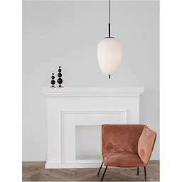 Závěsné svítidlo LATO černý kov a opálové sklo E27 1x12W 230V IP20 bez žárovky - NOVA LUCE Obrázek pro produkt Závěsné svítidlo LATO černý kov a opálové sklo E27 1x12W 230V IP20 bez žárovky - NOVA LUCE