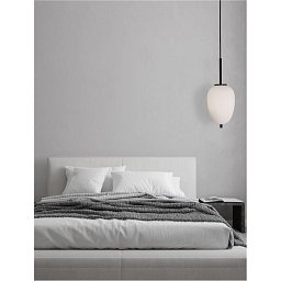 Závěsné svítidlo LATO černý kov a opálové sklo E14 1x5W 230V IP20 bez žárovky - NOVA LUCE Obrázek pro produkt Závěsné svítidlo LATO černý kov a opálové sklo E14 1x5W 230V IP20 bez žárovky - NOVA LUCE