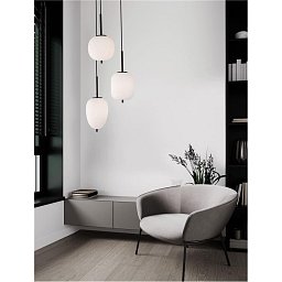 Závěsné svítidlo LATO černý kov a opálové sklo E14 3x5W 230V IP20 bez žárovky - NOVA LUCE Obrázek pro produkt Závěsné svítidlo LATO černý kov a opálové sklo E14 3x5W 230V IP20 bez žárovky - NOVA LUCE