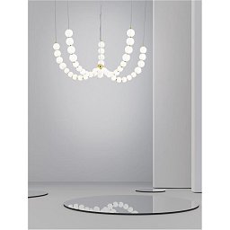 Závěsné svítidlo PERLA zlatý kov a opálové sklo LED 130W 230V 3000K IP20 vč. dálkového ovládání stmívatelné - NOVA LUCE Obrázek pro produkt Závěsné svítidlo PERLA zlatý kov a opálové sklo LED 130W 230V 3000K IP20 vč. dálkového ovládání stmívatelné - NOVA LUCE