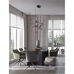 Závěsné svítidlo RACCIO černý kov a akryl LED 109W 230V 3000K IP20 stmívatelné - NOVA LUCE Obrázek pro produkt Závěsné svítidlo RACCIO černý kov a akryl LED 109W 230V 3000K IP20 stmívatelné - NOVA LUCE