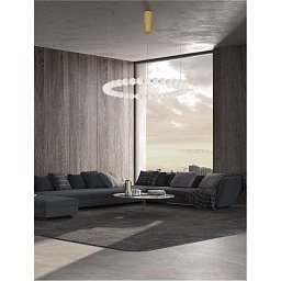 Závěsné svítidlo PERLA zlatý kov a opálové sklo LED 72W 230V 3000K IP20 stmívatelné - NOVA LUCE Obrázek pro produkt Závěsné svítidlo PERLA zlatý kov a opálové sklo LED 72W 230V 3000K IP20 stmívatelné - NOVA LUCE