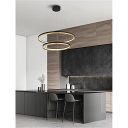 Závěsné svítidlo MR JOHN černá a mosaz zlatá LED 102W 3000K stmívatelné - NOVA LUCE Obrázek pro produkt Závěsné svítidlo MR JOHN černá a mosaz zlatá LED 102W 3000K stmívatelné - NOVA LUCE