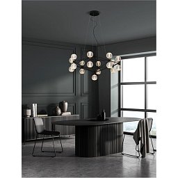 Závěsné svítidlo BELINDA černý hliník a akryl LED 78W 230V 3200K IP20 stmívatelné - NOVA LUCE Obrázek pro produkt Závěsné svítidlo BELINDA černý hliník a akryl LED 78W 230V 3200K IP20 stmívatelné - NOVA LUCE