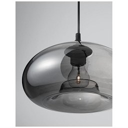 Závěsné svítidlo SAVAZ chromové sklo černý kov černý kabel E27 1x12W 230V IP20 bez žárovky - NOVA LUCE Obrázek pro produkt Závěsné svítidlo SAVAZ chromové sklo černý kov černý kabel E27 1x12W 230V IP20 bez žárovky - NOVA LUCE