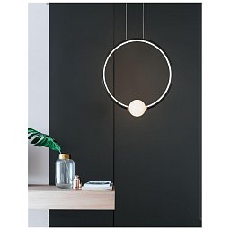 Závěsné svítidlo CELIA stmívatelné černý hliník opálové sklo LED 25.6W 230V 3000K IP20 stmívatelné - NOVA LUCE Obrázek pro produkt Závěsné svítidlo CELIA stmívatelné černý hliník opálové sklo LED 25.6W 230V 3000K IP20 stmívatelné - NOVA LUCE