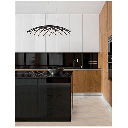 Závěsné svítidlo NARVI černý hliník a akryl LED 83W 230V 3000K IP20 stmívatelné - NOVA LUCE Obrázek pro produkt Závěsné svítidlo NARVI černý hliník a akryl LED 83W 230V 3000K IP20 stmívatelné - NOVA LUCE
