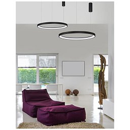 Závěsné svítidlo PERTINO černý hliník a akryl LED 60W 230V 3000K IP20 stmívatelné - NOVA LUCE Obrázek pro produkt Závěsné svítidlo PERTINO černý hliník a akryl LED 60W 230V 3000K IP20 stmívatelné - NOVA LUCE