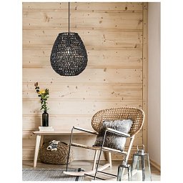 Závěsné svítidlo GRIFFIN černý papír černý kabel E27 1x12W 230V IP20 bez žárovky - NOVA LUCE Obrázek pro produkt Závěsné svítidlo GRIFFIN černý papír černý kabel E27 1x12W 230V IP20 bez žárovky - NOVA LUCE