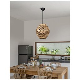 AKCE - Závěsné svítidlo GRIFFIN sušený vodní hyacint černý kabel E27 1x12W 230V IP20 bez žárovky - NOVA LUCE Obrázek pro produkt AKCE - Závěsné svítidlo GRIFFIN sušený vodní hyacint černý kabel E27 1x12W 230V IP20 bez žárovky - NOVA LUCE