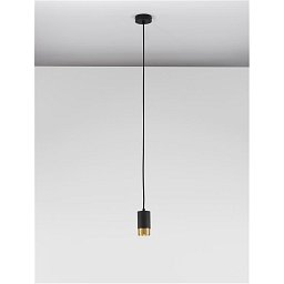 Závěsné svítidlo POGNO černá a zlatý hliník GU10 1x10W IP20 220-240V bez žárovky - NOVA LUCE Obrázek pro produkt Závěsné svítidlo POGNO černá a zlatý hliník GU10 1x10W IP20 220-240V bez žárovky - NOVA LUCE