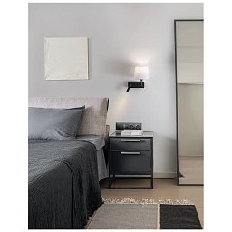Nástěnné svítidlo SAVONA bílá / černá, vypínač na těle, 3W 3000K + E27 12W bez žárovky - NOVA LUCE Obrázek pro produkt Nástěnné svítidlo SAVONA bílá / černá, vypínač na těle, 3W 3000K + E27 12W bez žárovky - NOVA LUCE