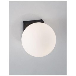 Nástěnné svítidlo JOLINE černý kov a hliník bílé opálové sklo vypínač na těle LED 1x6W 230V 3200K IP20 - NOVA LUCE Obrázek pro produkt Nástěnné svítidlo JOLINE černý kov a hliník bílé opálové sklo vypínač na těle LED 1x6W 230V 3200K IP20 - NOVA LUCE