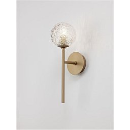 Nástěnné svítidlo MIRANO čiré strukturované sklo a mosaz zlatá G9 1x5W 230V IP20 bez žárovky - NOVA LUCE Obrázek pro produkt Nástěnné svítidlo MIRANO čiré strukturované sklo a mosaz zlatá G9 1x5W 230V IP20 bez žárovky - NOVA LUCE