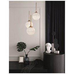 Závěsné svítidlo CANTONA bílé opálové sklo mosaz zlatá G9 3x5W 230V IP20 bez žárovky - NOVA LUCE Obrázek pro produkt Závěsné svítidlo CANTONA bílé opálové sklo mosaz zlatá G9 3x5W 230V IP20 bez žárovky - NOVA LUCE
