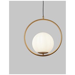 Závěsné svítidlo OBITAR opálové sklo mosazný zlatý kov E27 1x12W 230V IP20 bez žárovky - NOVA LUCE Obrázek pro produkt Závěsné svítidlo OBITAR opálové sklo mosazný zlatý kov E27 1x12W 230V IP20 bez žárovky - NOVA LUCE