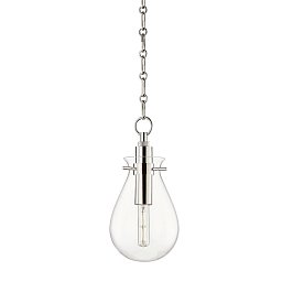 Závěsné svítidlo IVY ocel/sklo nikl/čirá E27 1x5W - HUDSON VALLEY Obrázek pro produkt Závěsné svítidlo IVY ocel/sklo nikl/čirá E27 1x5W - HUDSON VALLEY