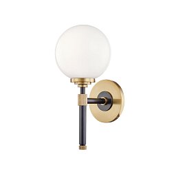 Nástěnné svítidlo BOWERY ocel/sklo starobronz/opál E27 1x60W - HUDSON VALLEY Obrázek pro produkt Nástěnné svítidlo BOWERY ocel/sklo starobronz/opál E27 1x60W - HUDSON VALLEY