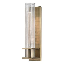 Nástěnné svítidlo SPERRY ocel/sklo staromosaz/čirá E27 1x75W - HUDSON VALLEY Obrázek pro produkt Nástěnné svítidlo SPERRY ocel/sklo staromosaz/čirá E27 1x75W - HUDSON VALLEY
