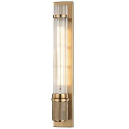 Nástěnné svítidlo SHAW ocel/sklo staromosaz/čirá E27 1x6W - HUDSON VALLEY Obrázek pro produkt Nástěnné svítidlo SHAW ocel/sklo staromosaz/čirá E27 1x6W - HUDSON VALLEY
