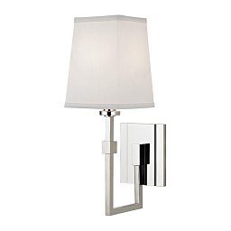 Nástěnné svítidlo FLETCHER mosaz/hedvábí nikl/bílá E14 1x60W - HUDSON VALLEY Obrázek pro produkt Nástěnné svítidlo FLETCHER mosaz/hedvábí nikl/bílá E14 1x60W - HUDSON VALLEY